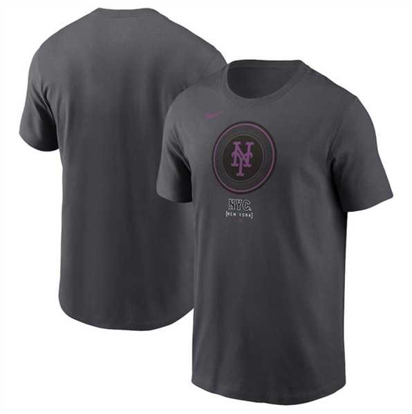 Men's New York Mets Charcoal 2024 City Connect Large Logo T-Shirt,We sell and wholesale Men's New York Mets Charcoal 2024 City Connect Large Logo T-Shirt on line form chian!